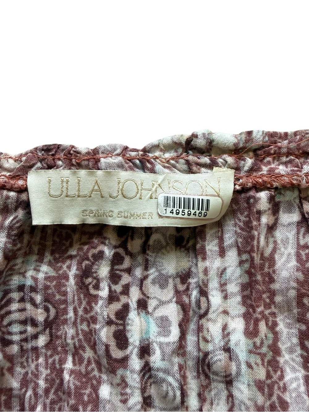 Ulla Johnson Floral Puff Sleeve Smocked Mini Dress Brown Print 4 Boho Romantic - Picture 8 of 16